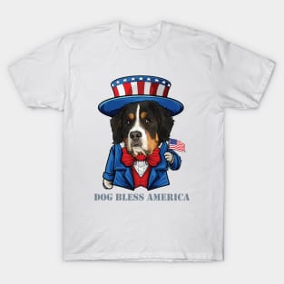 Bernese Mountain Dog Bless America T-Shirt